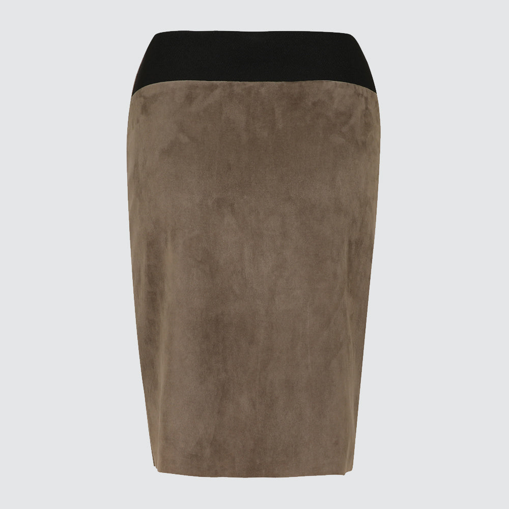 Leather skirts - sand - suede