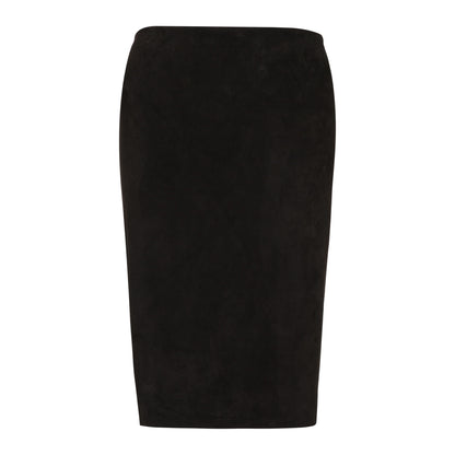 Leather skirts - black - suede