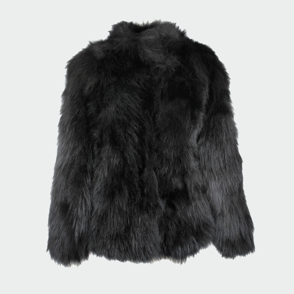 Coyote Fur Jacket - black