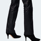 Leather pants - straight legs - black