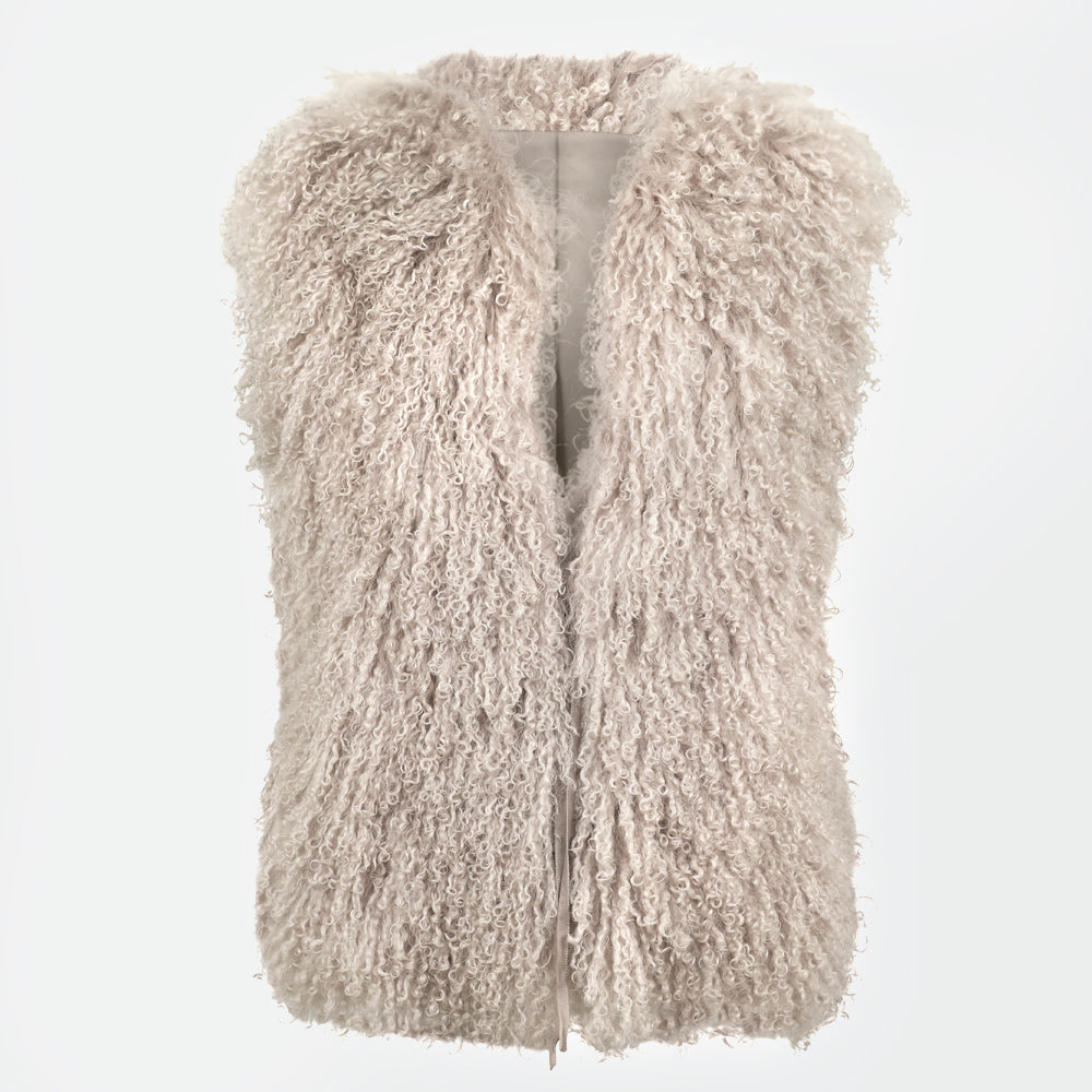 Tibetan lamb vest - sand