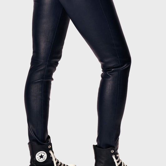 Leather leggings - classic - navy