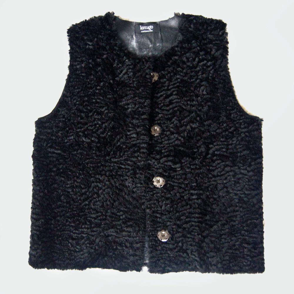 Black rabbit outlet fur vest