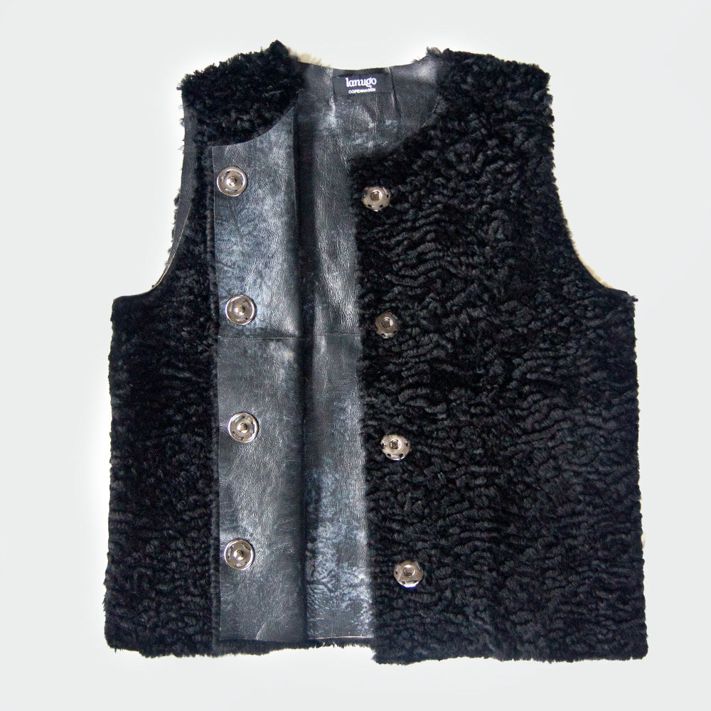 Swakara rabbit vest - black