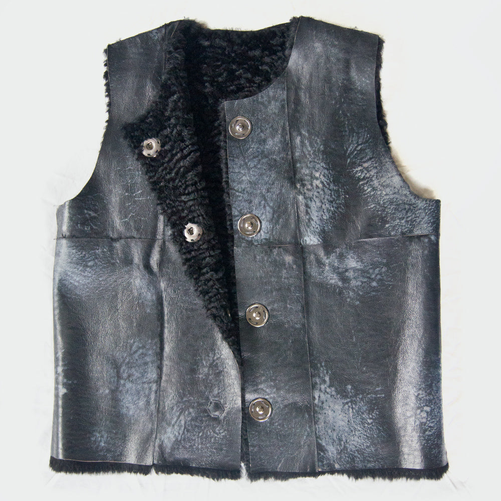 Swakara rabbit vest - black