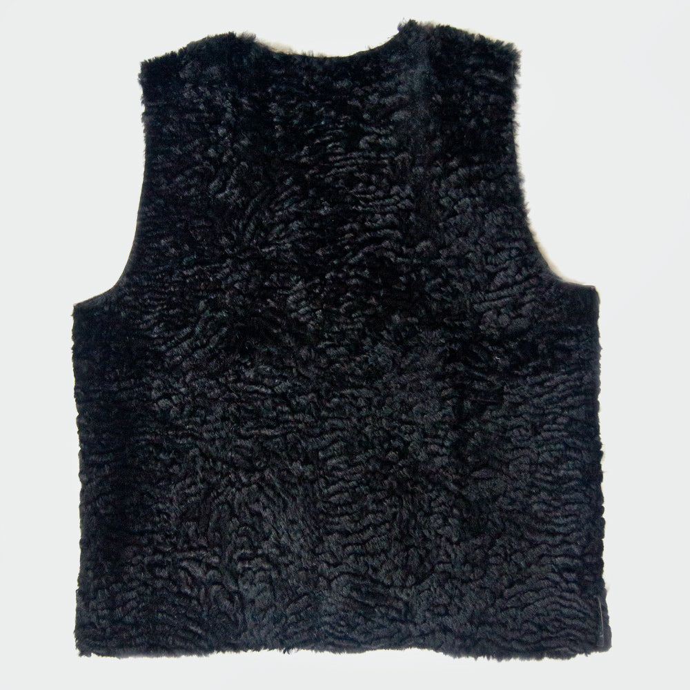 Swakara rabbit vest - black