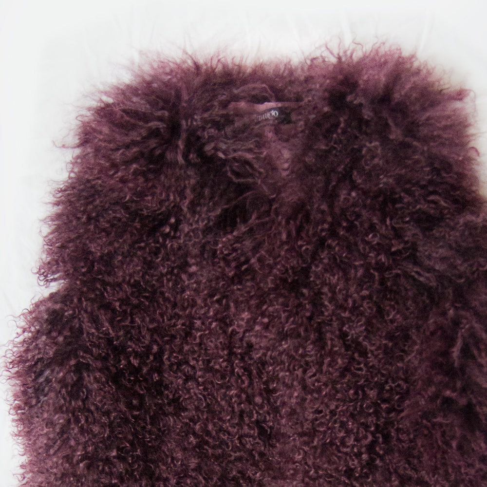 Tibetan lamb vest - plum