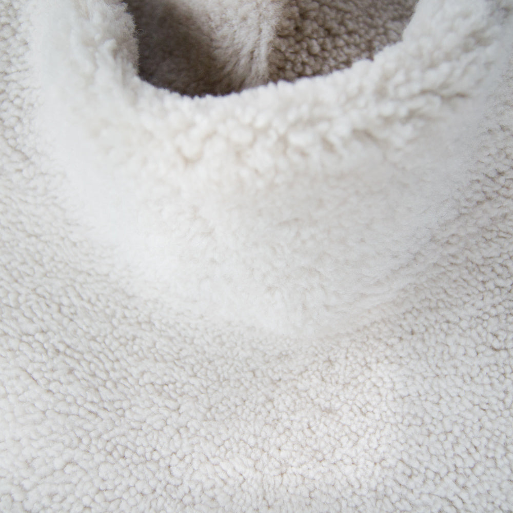 Turtleneck top - merino lambskin - ivory