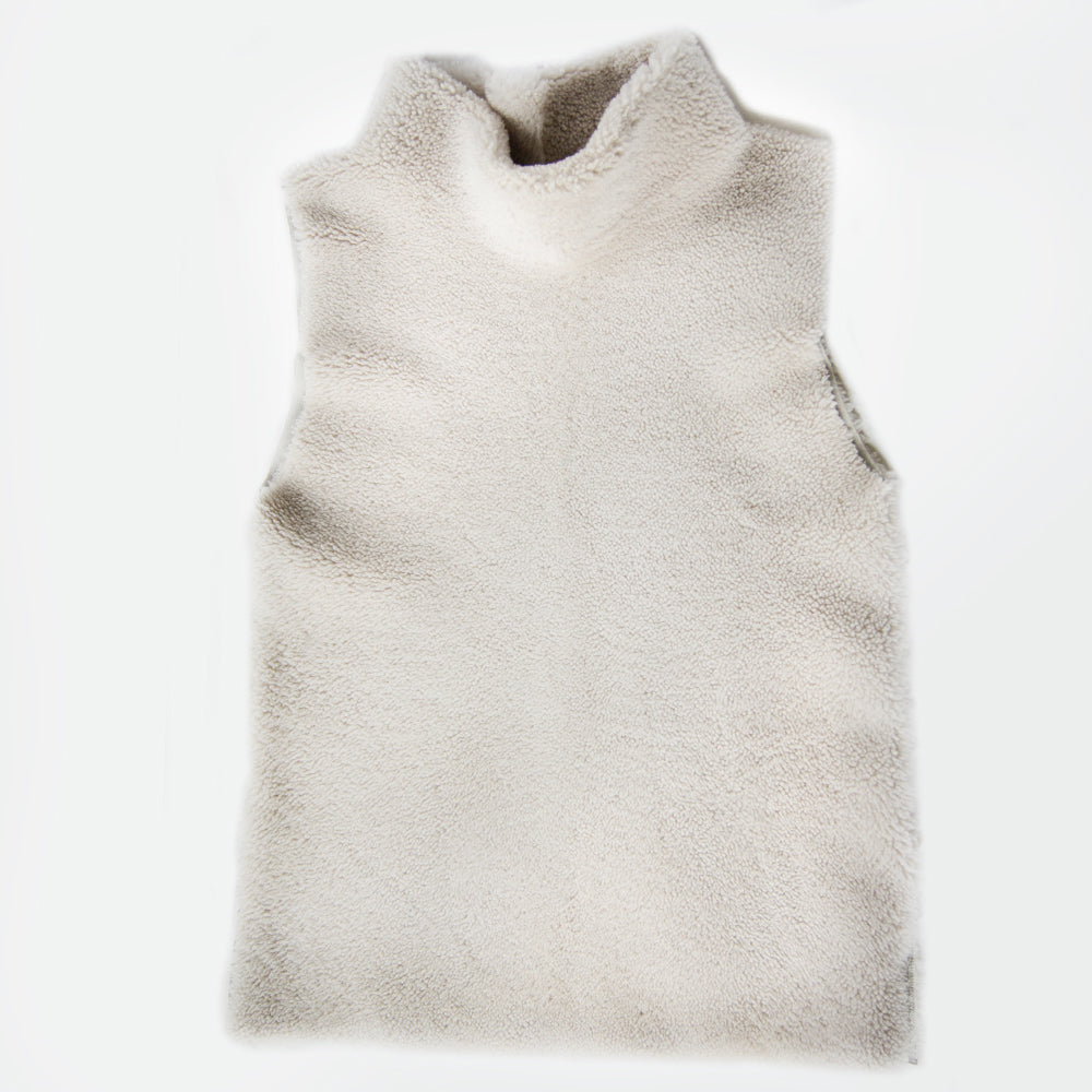 Turtleneck top - merino lambskin - ivory