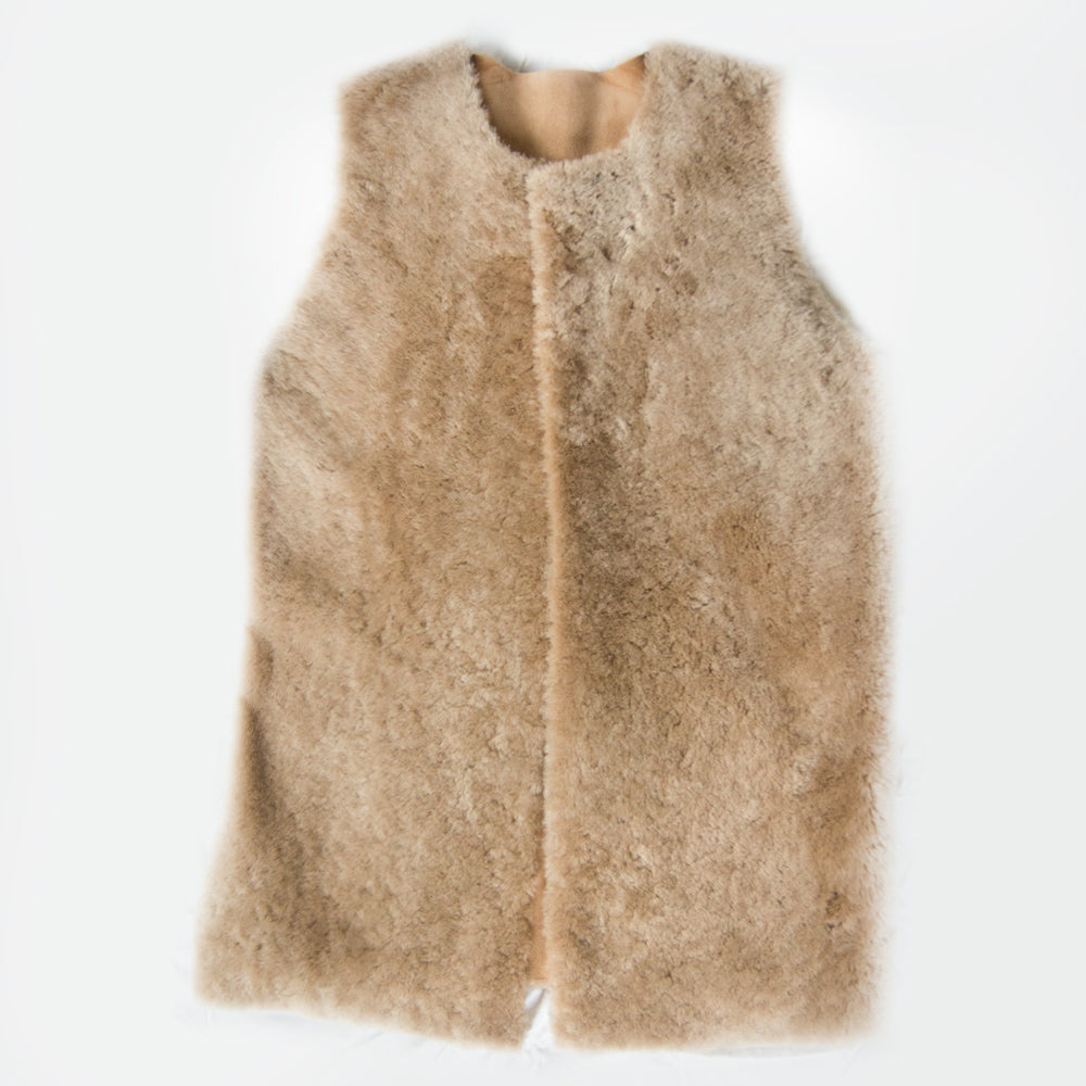 Vest - shearling - sand