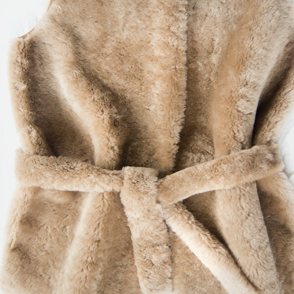 Vest - shearling - sand