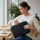 Laptop leather sleeve - black