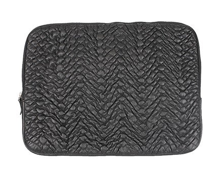 Laptop leather sleeve - black
