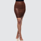 Leather skirts - cognac