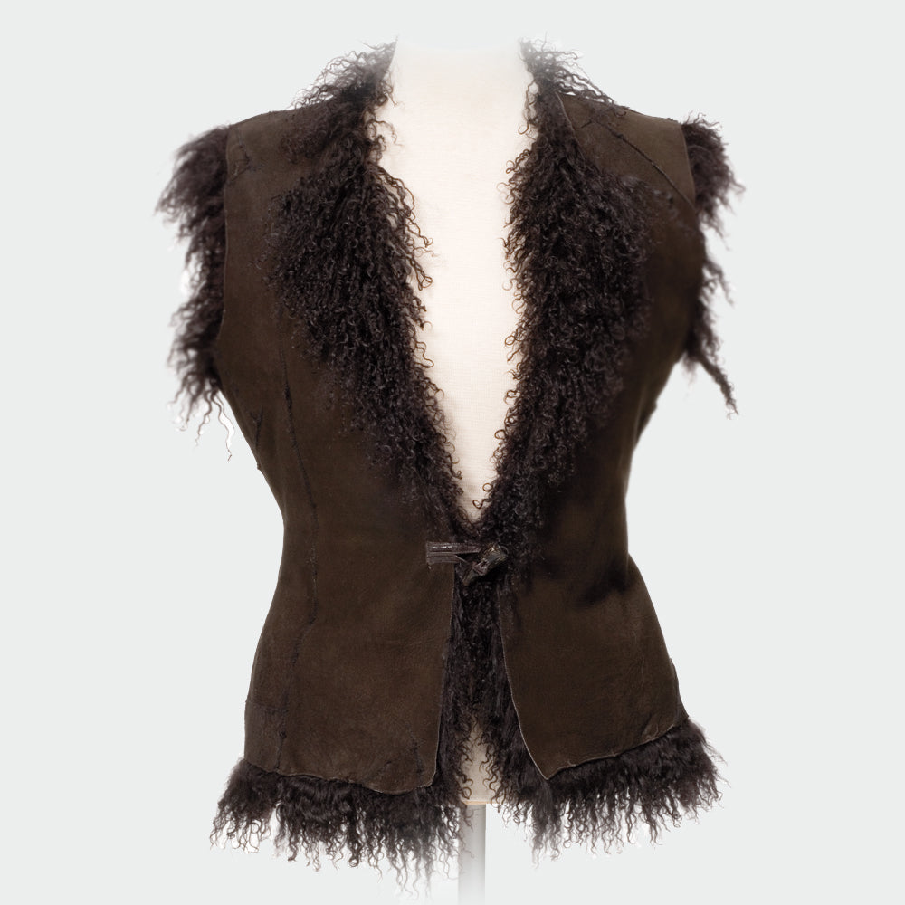 Tibetan lamb vest - brown and other colors