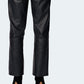 Leather pants - wide legs - darkgreen