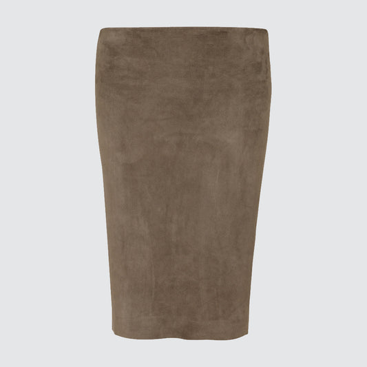Leather skirts - sand - suede