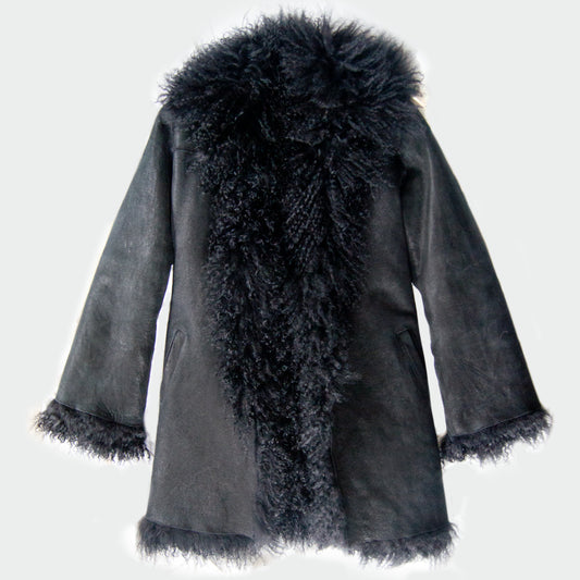 Tibetan lamb coat - black