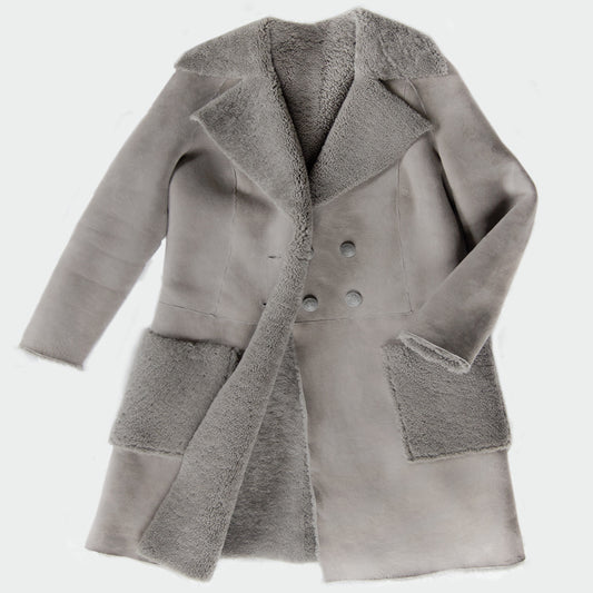 Shearling coat - merino - moon and other colors