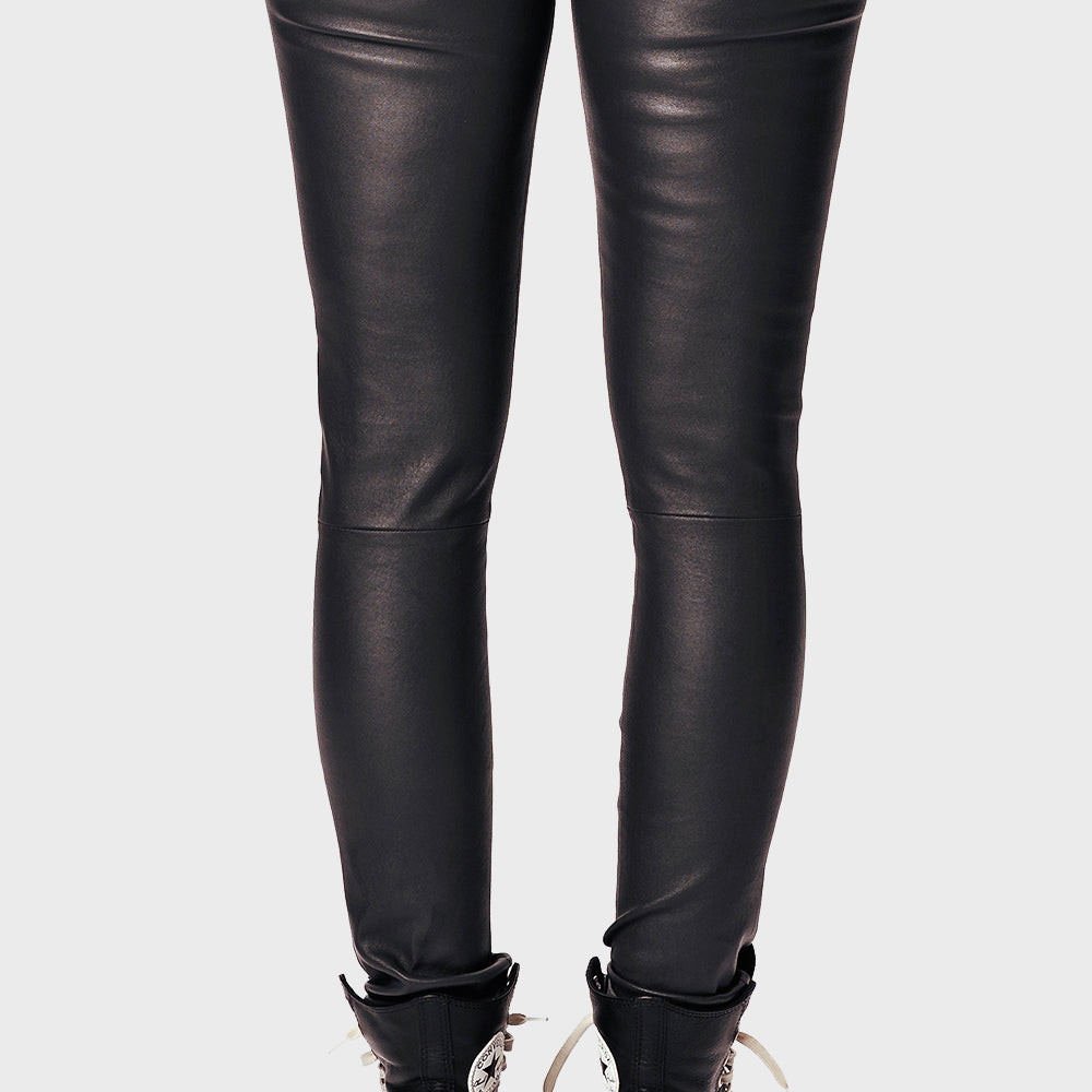 Leather leggings - classic - grey